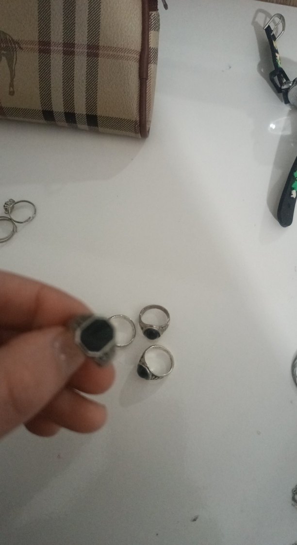 Minimalist Siyah Taşlı Erkek cocuk Yüzükleri - Görsel 3