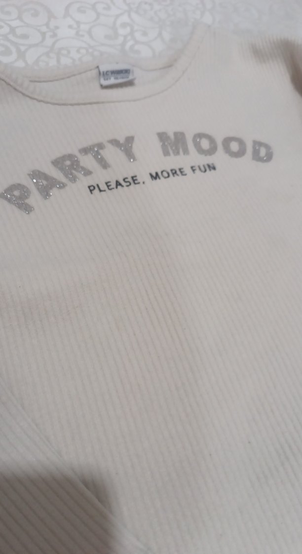 Kız Çocuk Beyaz Uzun Kollu Baskılı Tişört - Görsel 2