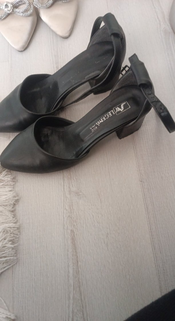 Siyah Topuklu Kadın Ofis Ayakkabısı - Görsel 2