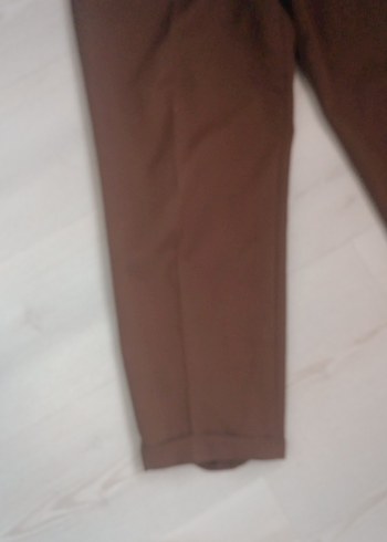 Kahverengi Kemerli Kadın Kumaş Pantolon - Görsel 3