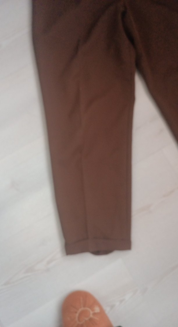 Kahverengi Kemerli Kadın Kumaş Pantolon - Görsel 3