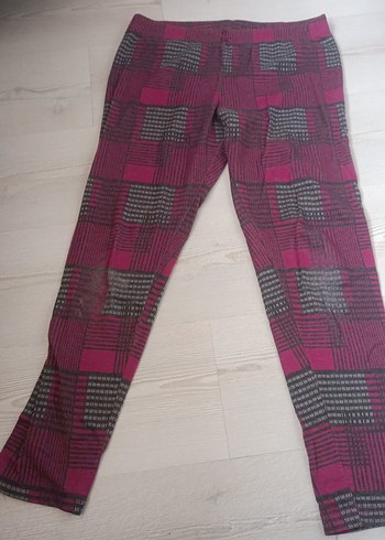 Bordo Desenli Kadın Kumaş Pantolon - Görsel 2