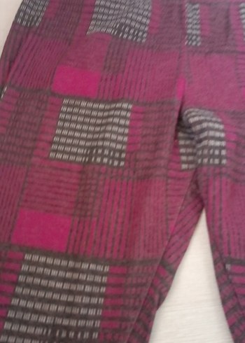 Bordo Desenli Kadın Kumaş Pantolon - Görsel 3