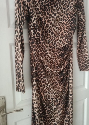 Leopar Desenli Uzun Kollu elbise - Görsel 2