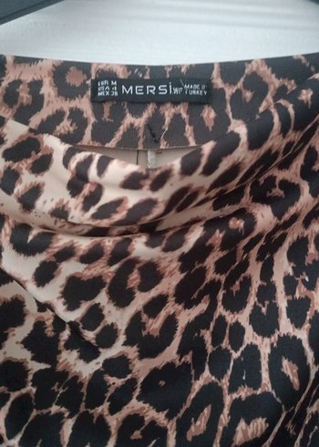 Leopar Desenli Uzun Kollu elbise - Görsel 3