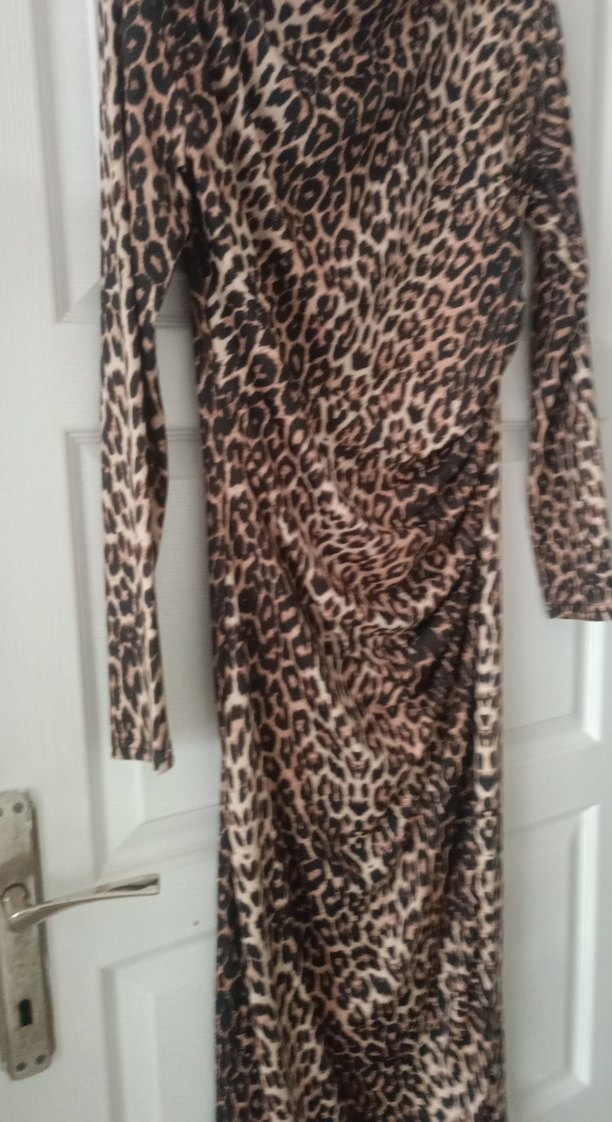 Leopar Desenli Uzun Kollu elbise - Görsel 2