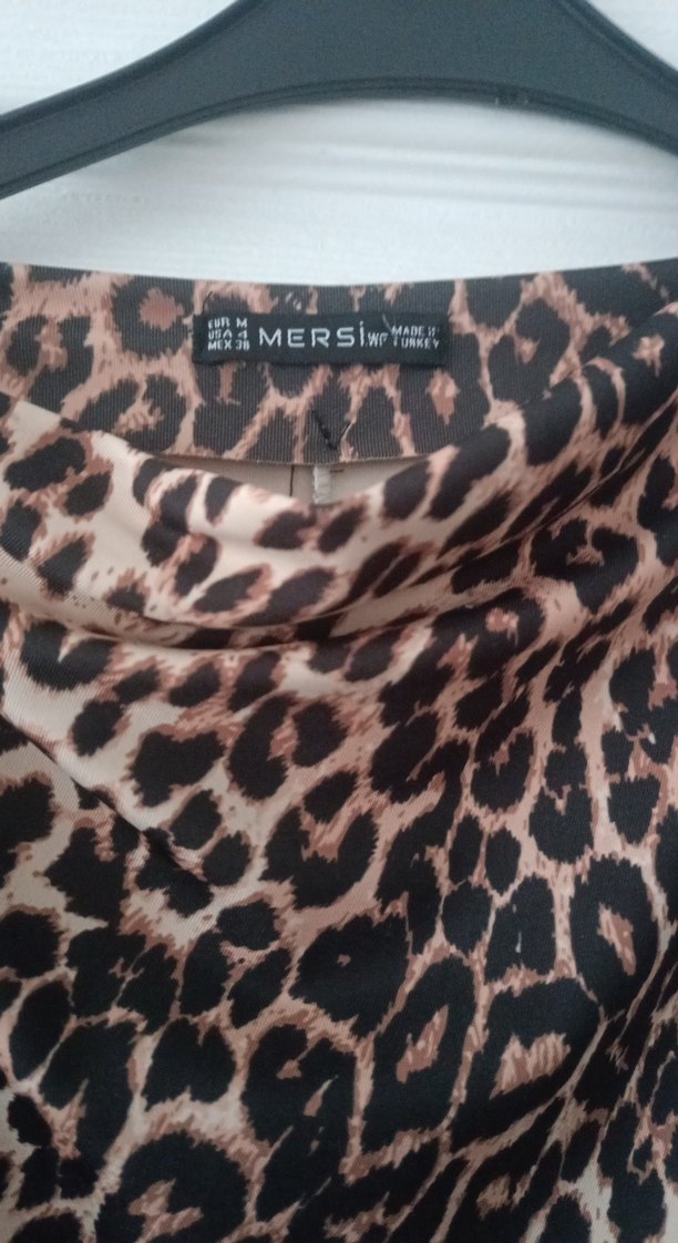 Leopar Desenli Uzun Kollu elbise - Görsel 3