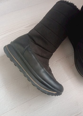 Kürklü Siyah Kadın Dolgu Topuk Bot - Görsel 2