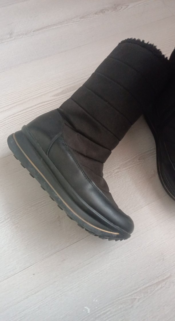 Kürklü Siyah Kadın Dolgu Topuk Bot - Görsel 2