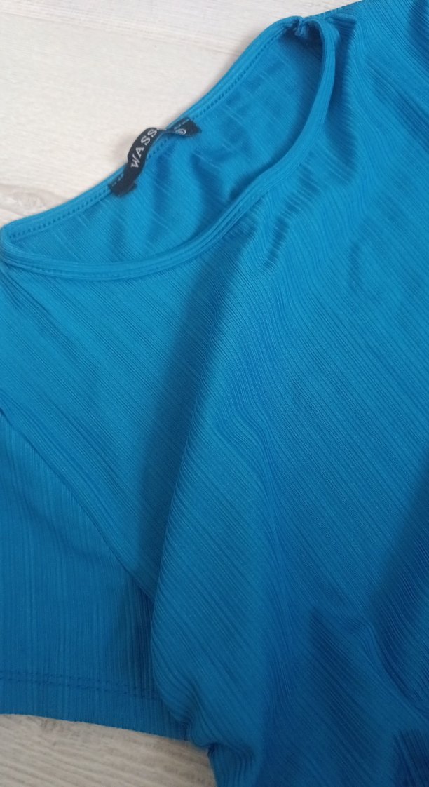 Mavi Kısa Kollu crop - Görsel 2