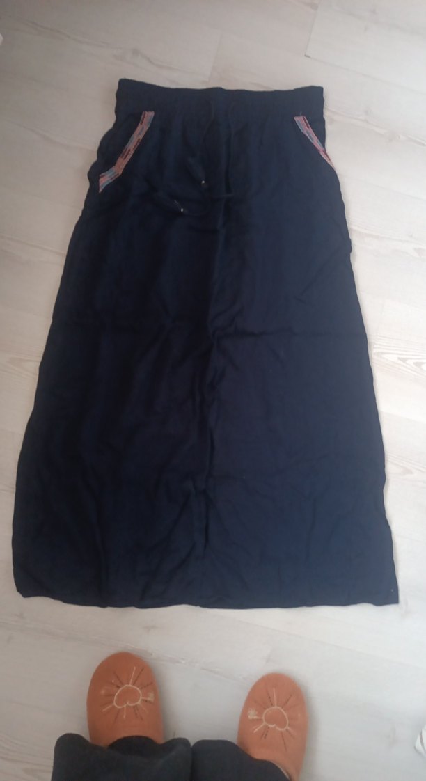 Lacivert Uzun Salaş Kadın Etek - Görsel 2