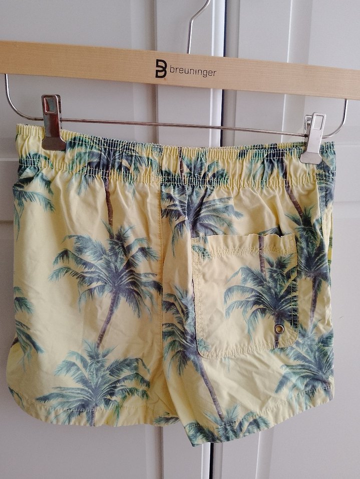 Sarı Palmiye Desenli Erkek Mayo Şortu xs beden - Görsel 3