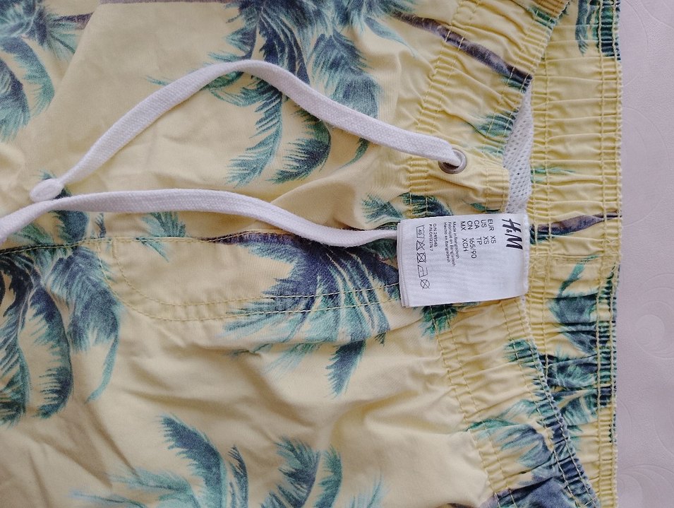 Sarı Palmiye Desenli Erkek Mayo Şortu xs beden - Görsel 2