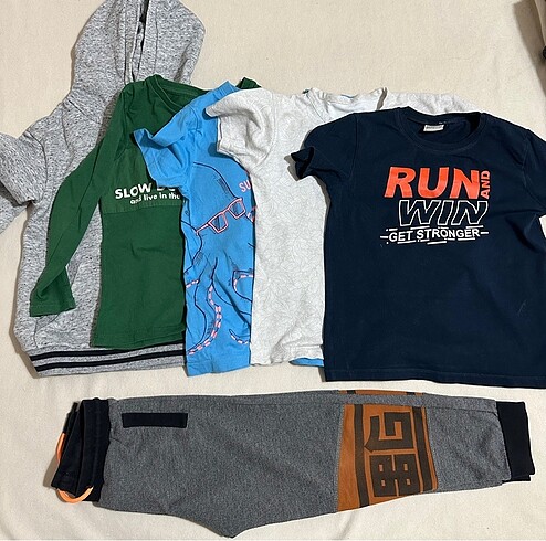 H&M LCW Erkek Çocuk Tişörtleri Sweatshirt Pantolon 6-7 yaş Topl