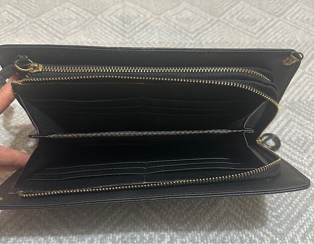  Beden siyah Renk MK Kadın Portföy El Çantası Clutch Siyah