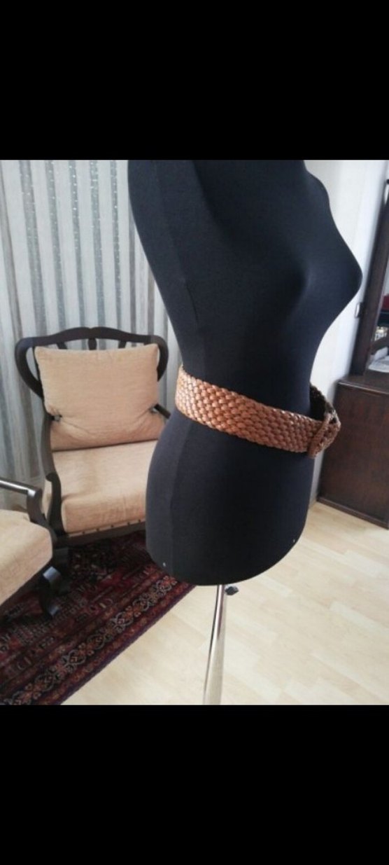 Kahverengi Deri Bohem Örgülü Kemer - Görsel 5