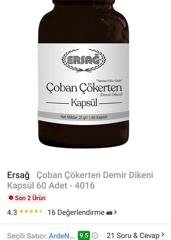 Ersağ Çaban Çökerten Kapsül - Görsel 7