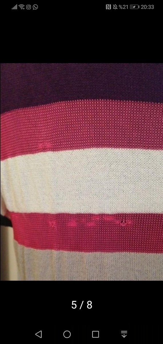 Bohem Kelebek Desenli V Yaka Triko Elbise - Görsel 5