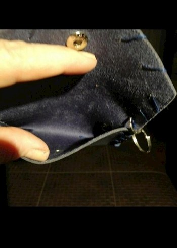 Bohem Nakışlı Mavi Deri Anahtarlık - Görsel 3