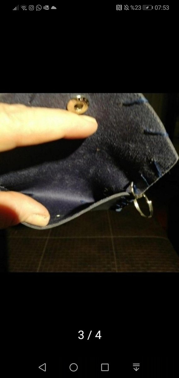 Bohem Nakışlı Mavi Deri Anahtarlık - Görsel 3