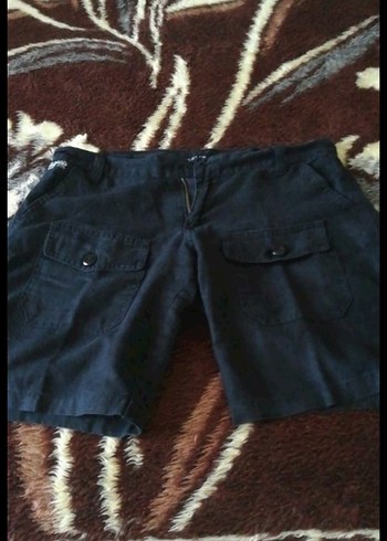 Defacto Siyah Kemerli Kadın Mini Denim Şort