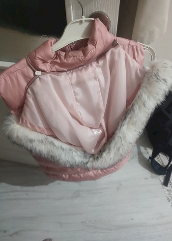 Pembe Kürklü Kolsuz Yelek 146-152cm 12-16 yaş - Görsel 2