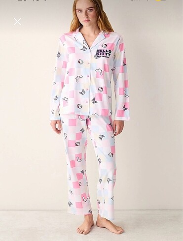 l Beden Penti Gömlek Pijama Takımı