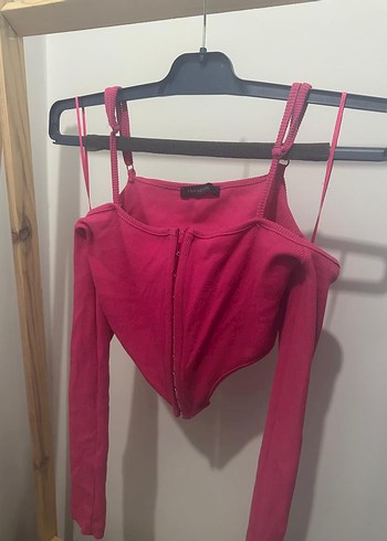 Straplez Pembe Crop Top