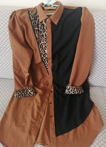 Leoparlı tunik gömlek 