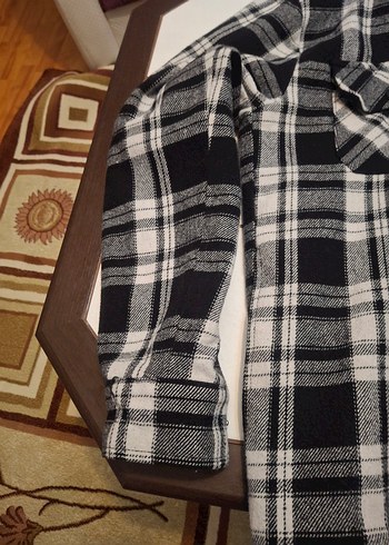 Gri Kareli Uzun Kollu Erkek yada Kadın kaban ceket vesaire . - Görsel 4