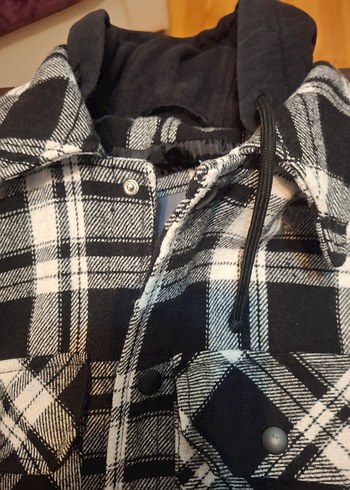 Gri Kareli Uzun Kollu Erkek yada Kadın kaban ceket vesaire . - Görsel 6