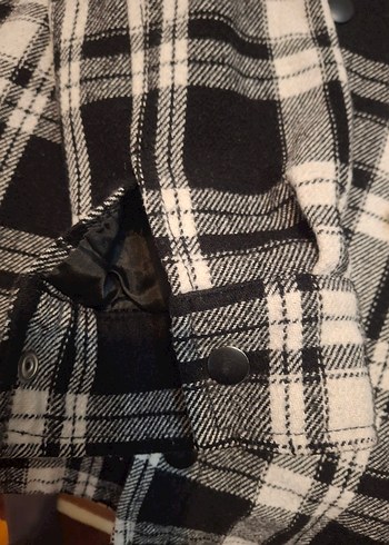 Gri Kareli Uzun Kollu Erkek yada Kadın kaban ceket vesaire . - Görsel 5