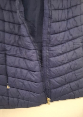 U.S Polo Assn. Koyu Mavi Kapüşonlu Kadın Şişme Yelek