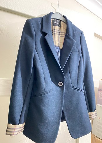 Robin Düğmeli Lacivert Midi Kadın Blazer Ceket