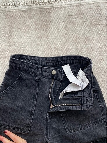 32 Beden Siyah kargo jean pantolon