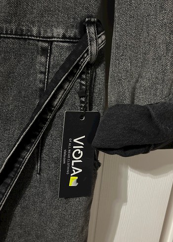 Kadın Gri Denim Uzun Tulum - Görsel 3