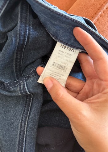 Koton Koton paça detaylı Mavi Kadın Denim Pantolon