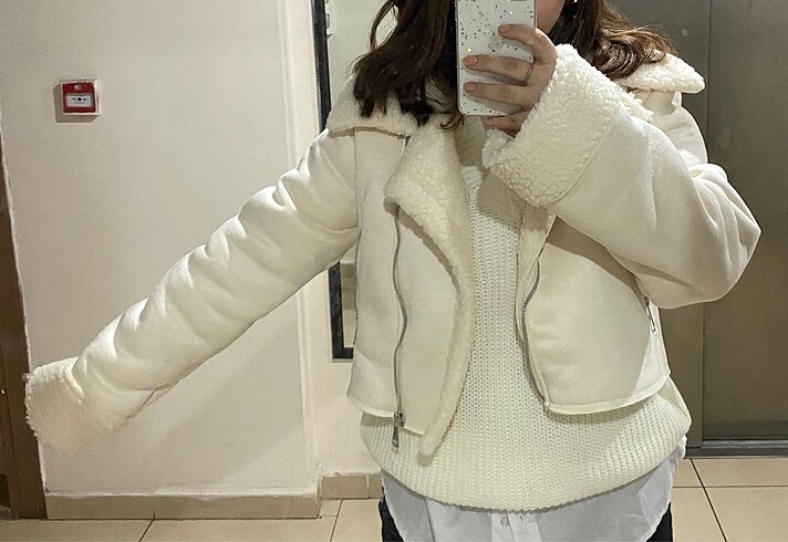 Diğer MyLook Kürklü Süet Crop Ceket