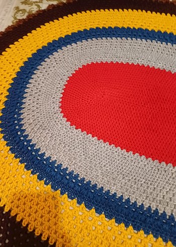 Renkli Oval Paspas el emeği - Görsel 3