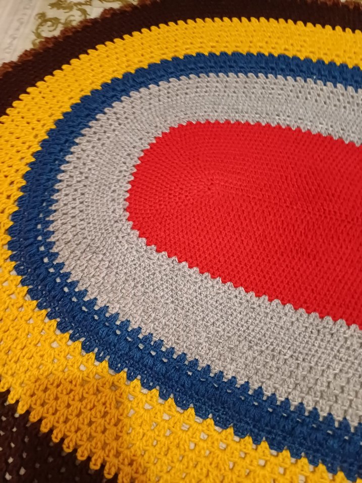 Renkli Oval Paspas el emeği - Görsel 3