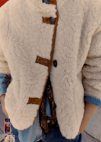 Kürklü çift yüzlü çift taraflı zara maraka ceket - Görsel 4