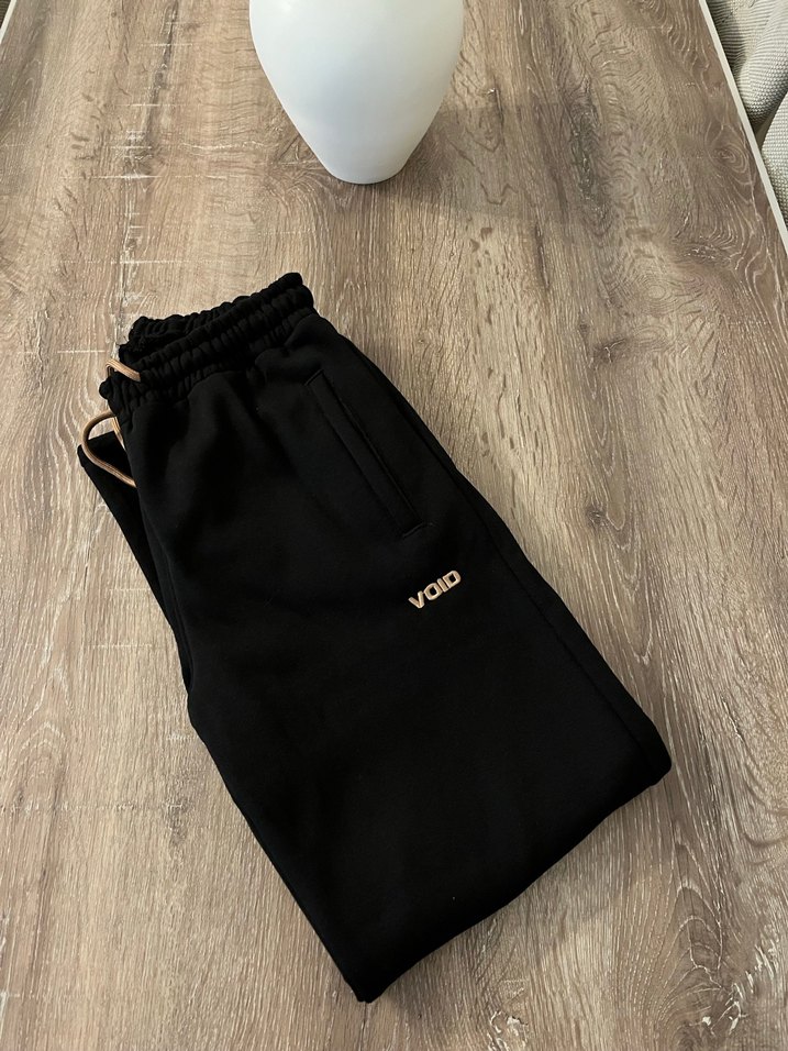 Siyah Unisex Süet Jogger Eşofman Altı - Görsel 2