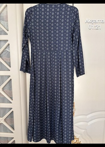 Diğer Düğmeli Lacivert Uzun Denim Elbise