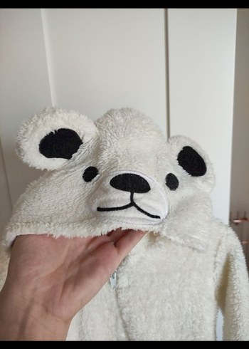 Beyaz Kürklü Bebek Kız Tulumu - Görsel 2