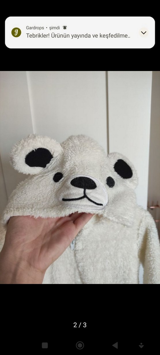 Beyaz Kürklü Bebek Kız Tulumu - Görsel 2