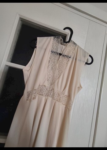 Bej Uzun Vintage Bohem Kadın Sabahlık - Görsel 8