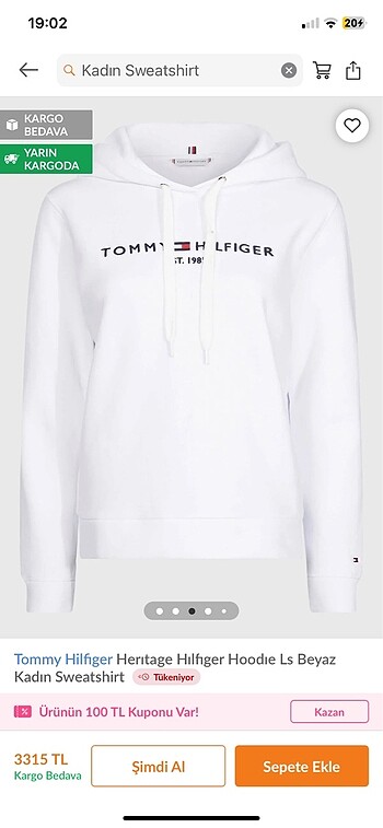 m Beden Tommy Hilfiger sweatshirt