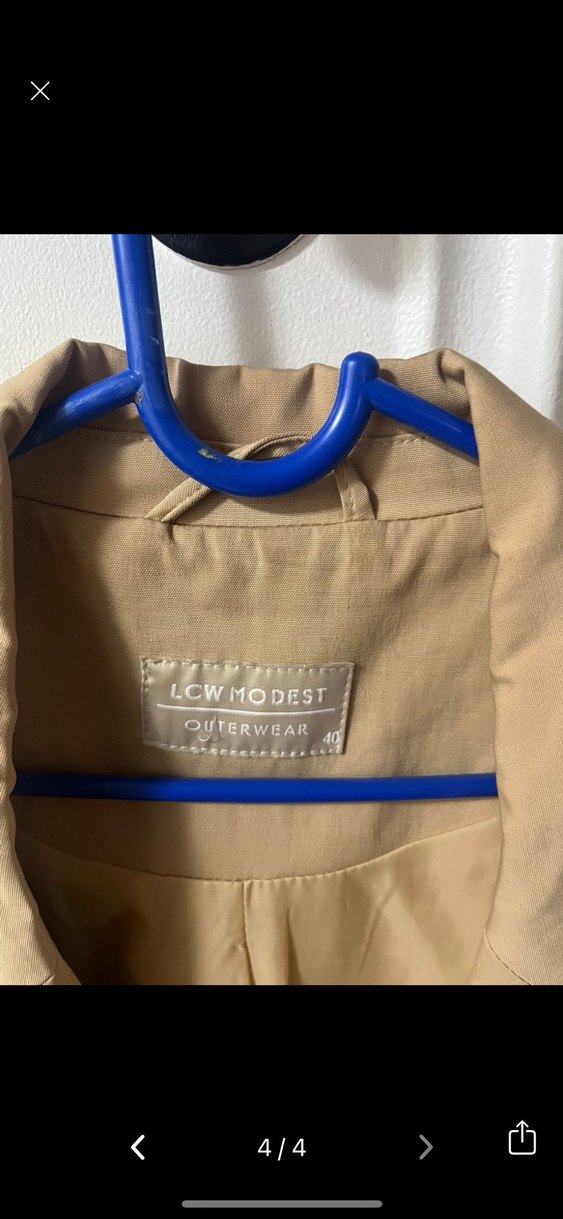 Bej Kemerli Uzun Keten Trençkot - Görsel 3