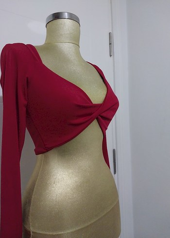 xs Beden Uzun Kollu crop..