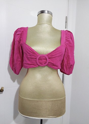 Pembe Straplez Mini Bluz